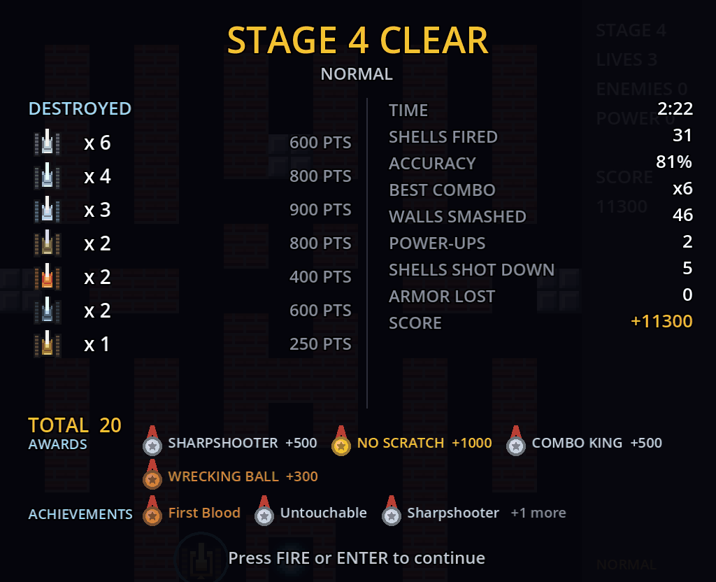 Stats screen